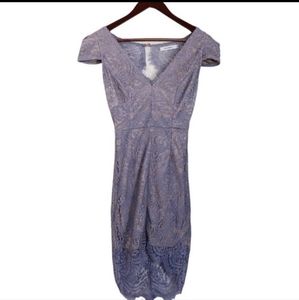 Hello Molly Purple Lace Short Sleeve Dress